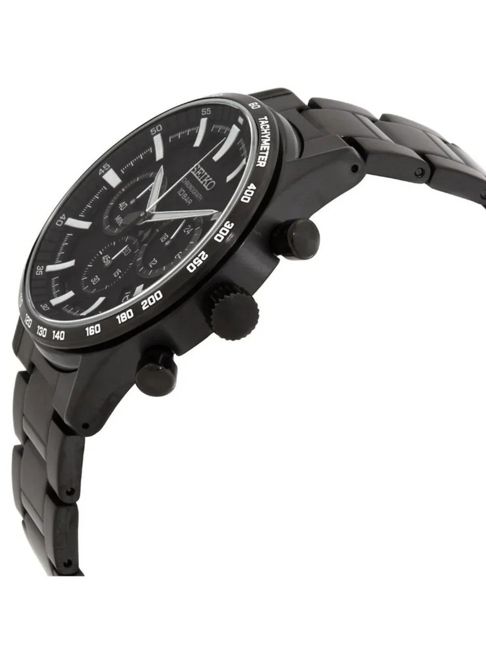 NWT Seiko Chronograph Quartz Black Dial Men's Watch
